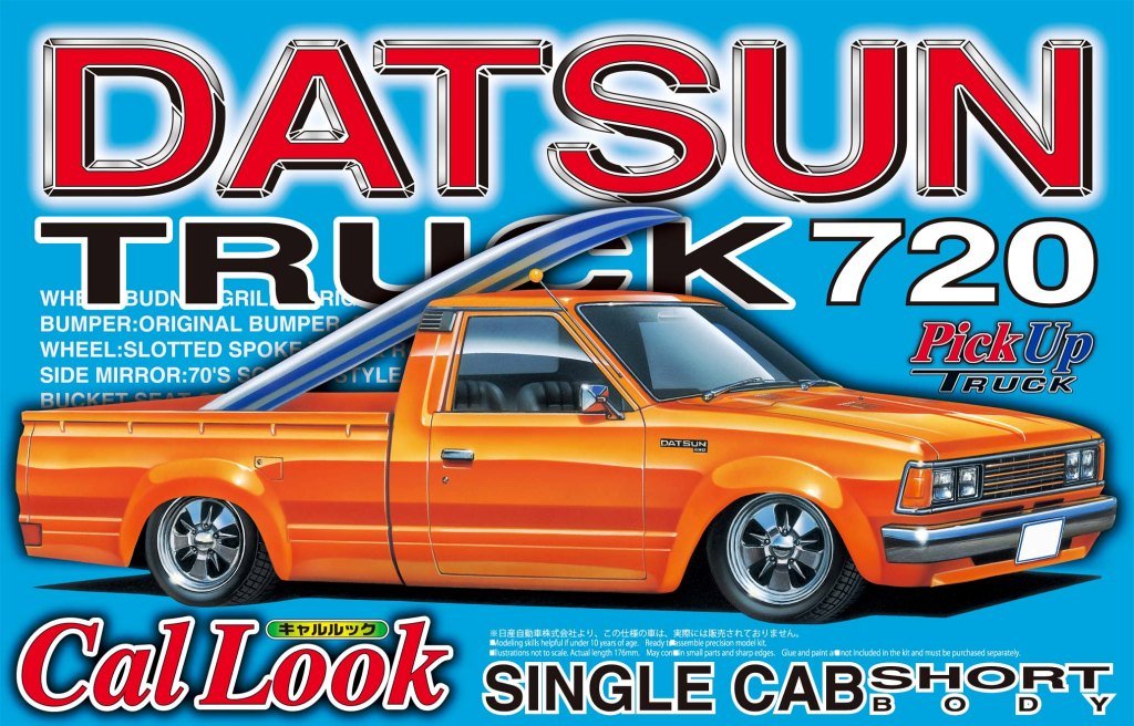 Aoshima Models Datsun 720 Pick-Up Truck Short Box with Cal Look, 1:24 Scale