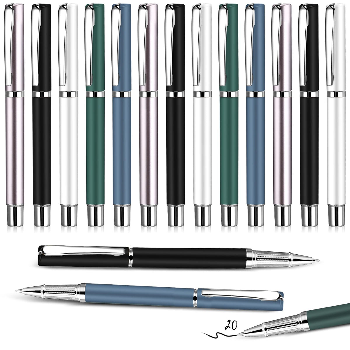 PerKoop 20 Pcs Inspirational Pens Thank You Gifts Motivational Ballpoint Pen Bulk for Men Women Appreciation Gifts for Employee Teacher Coworker Nurse Team Staff Office School(Pink,Pastel)