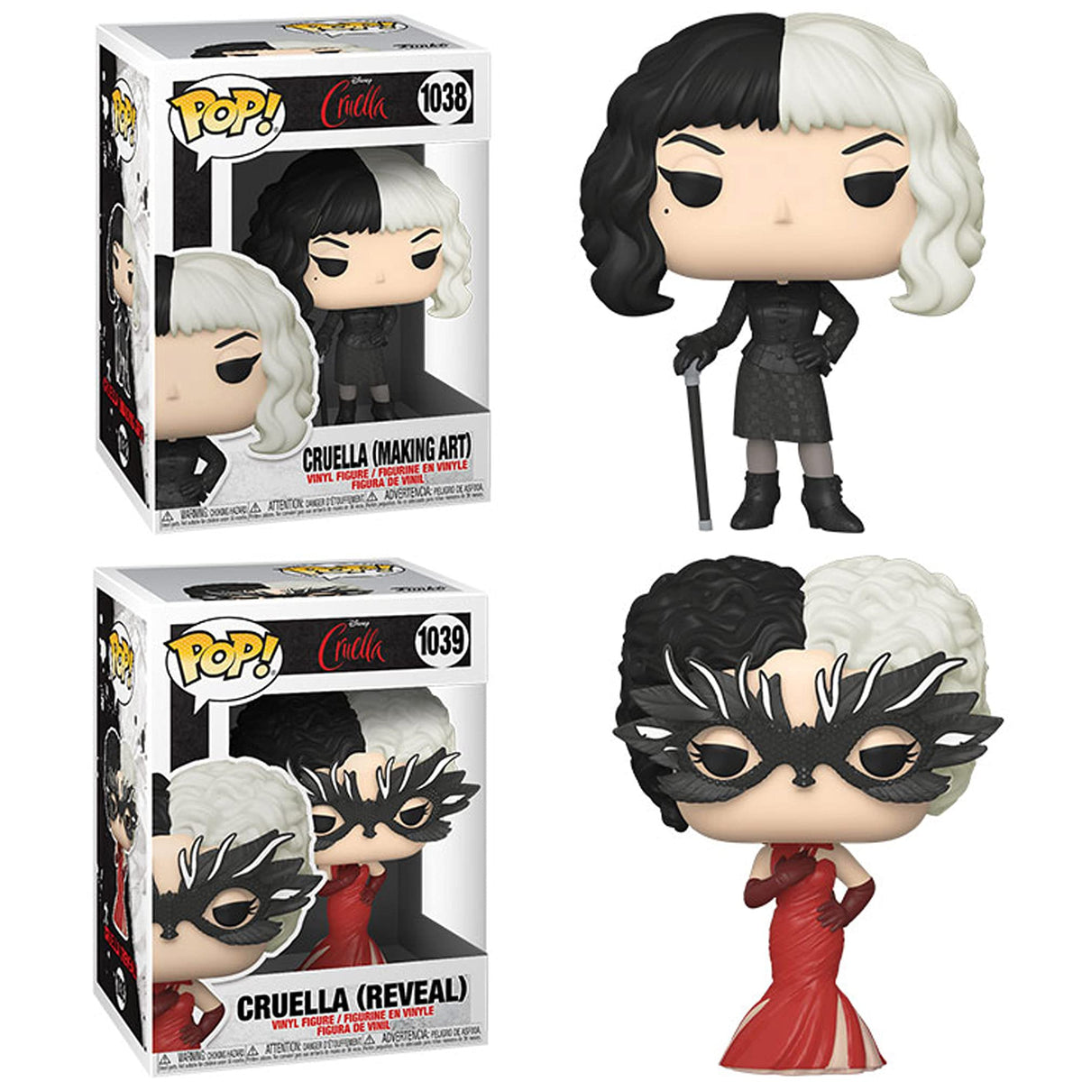 Funko Pop! Cruella Set of 2: Cruella (Making Art) and Cruella (Reveal)