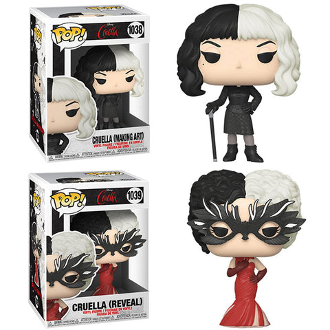 Funko Pop! Cruella Set of 2: Cruella (Making Art) and Cruella (Reveal)