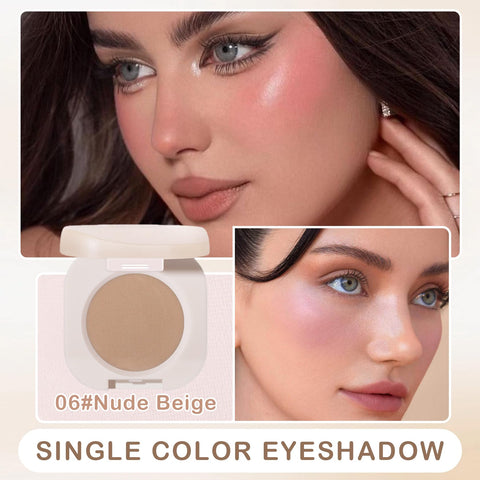 ZHISHUDL Matte Single Eyeshadow Palette Nude Beige Brown Eye Shadow Natural Neutra Eyeshadow Powder High Pigment Blendable Daily Korean Eye Makeup Professional Eyeshadow Palette Makeup - 06Milk Te