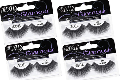 Ardell False Eyelashes Glamour Strip Lashes 115 Black 4 Pack