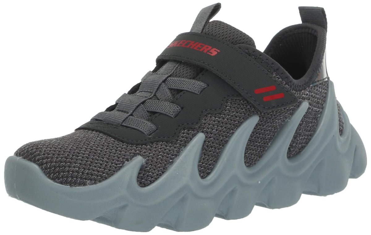 Skechers Kids Boy's Hydro Wave Sneaker, Charcoal, 3 Little Kid