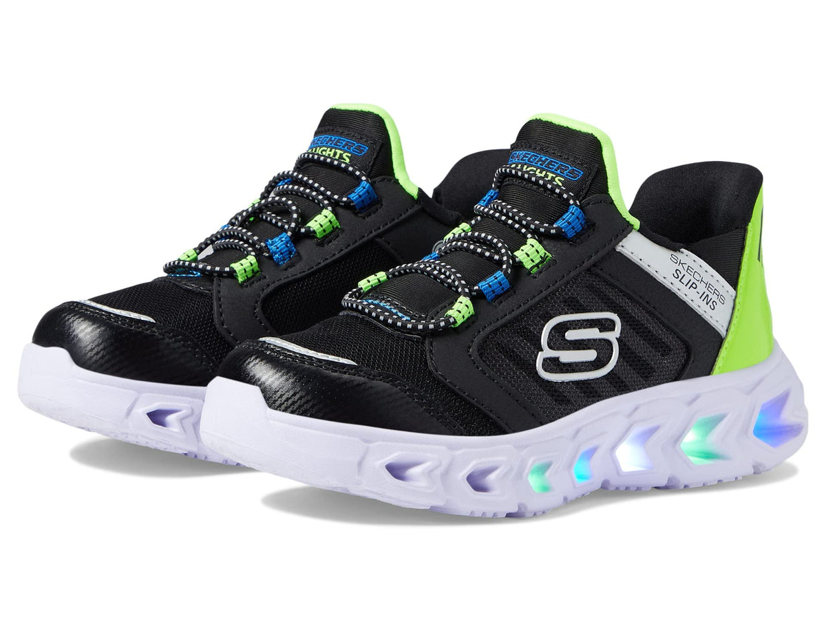 Skechers Kids Boy's Hypno-Flash 2.0-Odelux Sneaker, Black/Lime, 11.5 Little Kid