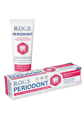 R.O.C.S. (ROCS) Toothpaste PERIODONT - Fluoride Free - Safe Formula - Special Crae for Sensitive Teeth- Special Gum Care- Anti-inflammatory Effect- Natural extracts