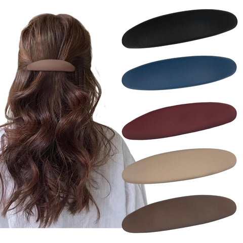 Pack of 5 Hair Clips Women's Thin Hair, Automatic Hair Clips Vintage, French Hair Clips Women for Thin Hair and Thick Hair, Long Basic Hair Clips Set for Women (A)