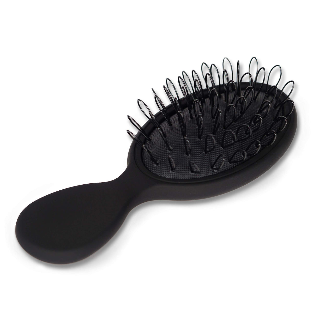 The Hair Shop Mini Black Loop Brush - Salon Professional Grade with Matted Black & Ergonomic Travel Size Design- Small & Safe Detangler Tool for 100% Remy Human and Synthetic Hair Extensions and Wigs