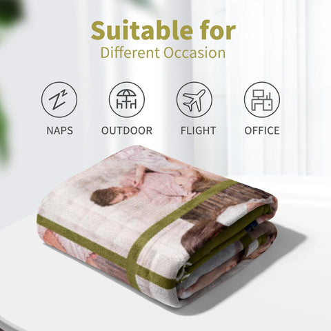 Rainsar Personalised Blanket with Photos and Text, Custom Blanket (Size 150X200 cm)