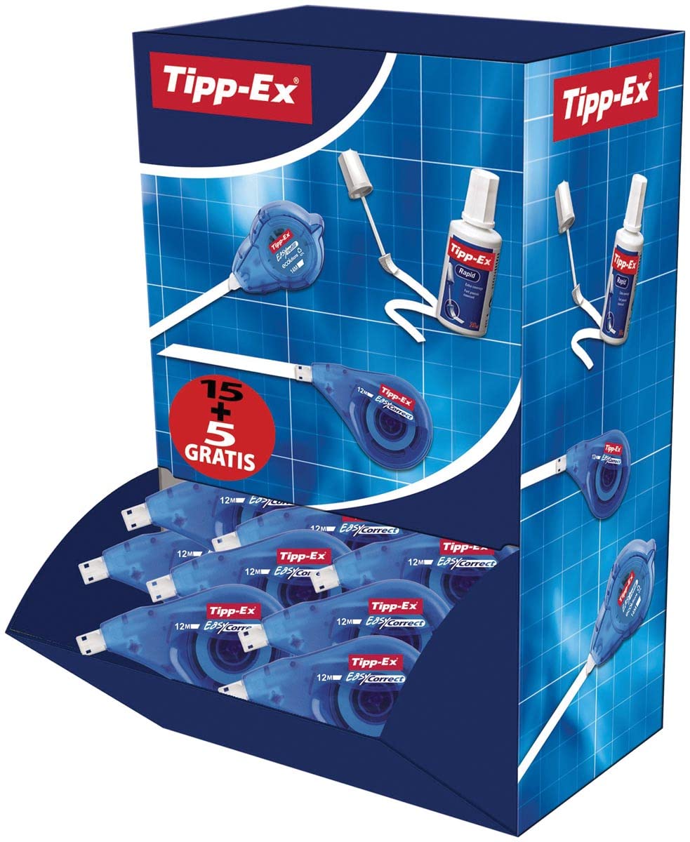 Tipp-Ex Easy Correct Long Correction Extra Tear-Resistant Tape - 4.2 mm x 12 m - Value Pack, (Box of 15 + 5)