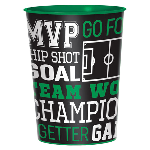 Amscan Goal Getter Plastic Favor Cup - 16oz. (Pack of 1) - Durable Drinkware, Ideal for Sports Parties & Events, Kids' Birthdays & Daily Home Use
