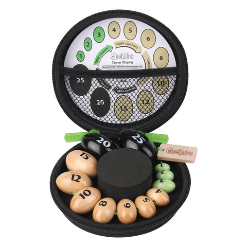 Wooden Prader Orchidometer and Tanner Staging Card - by Geekidoc Endocrine Rosary