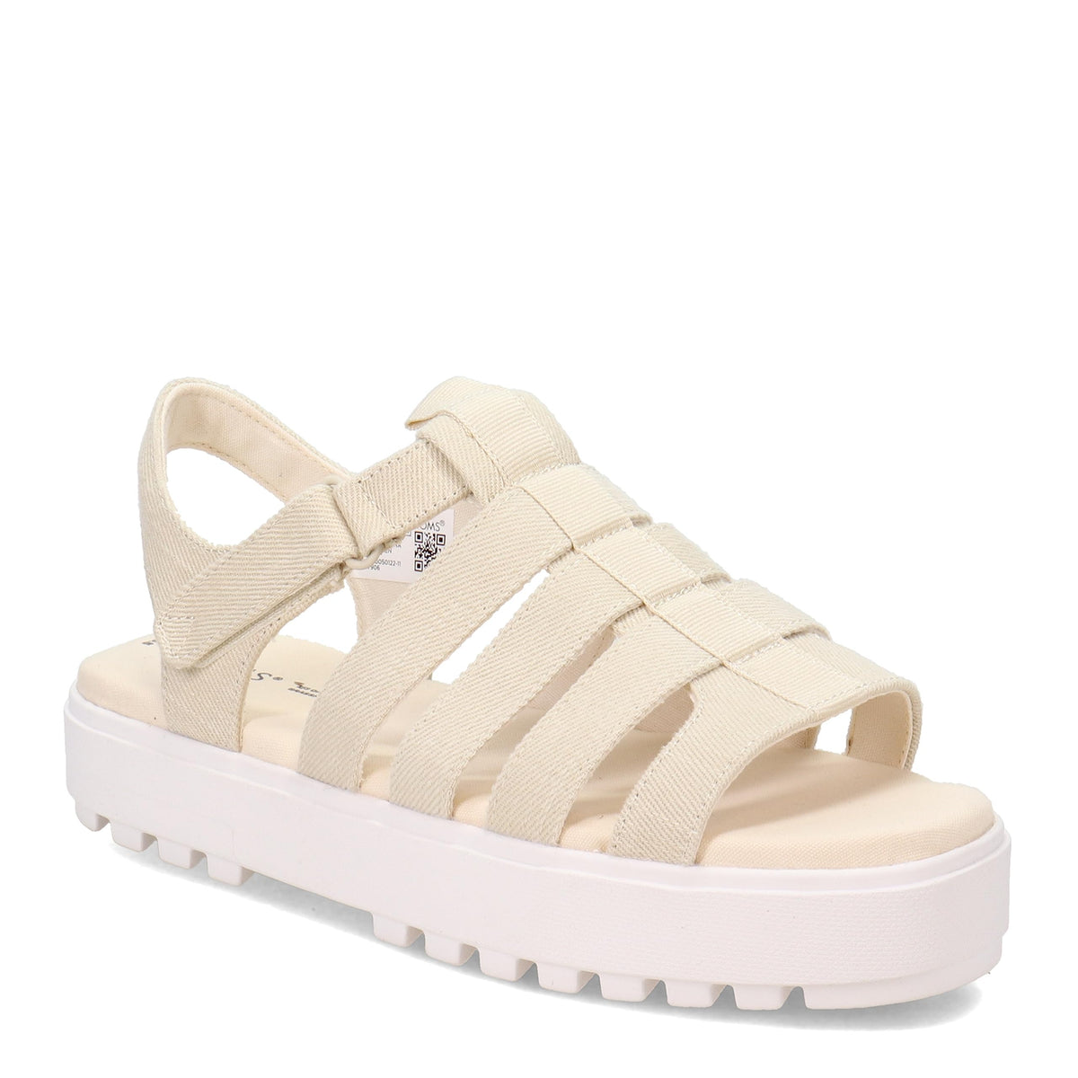 TOMS Womens Fisherman Lug Platform Athletic Sandals Casual Low Heel 1-2" - Off White - Size 7 B
