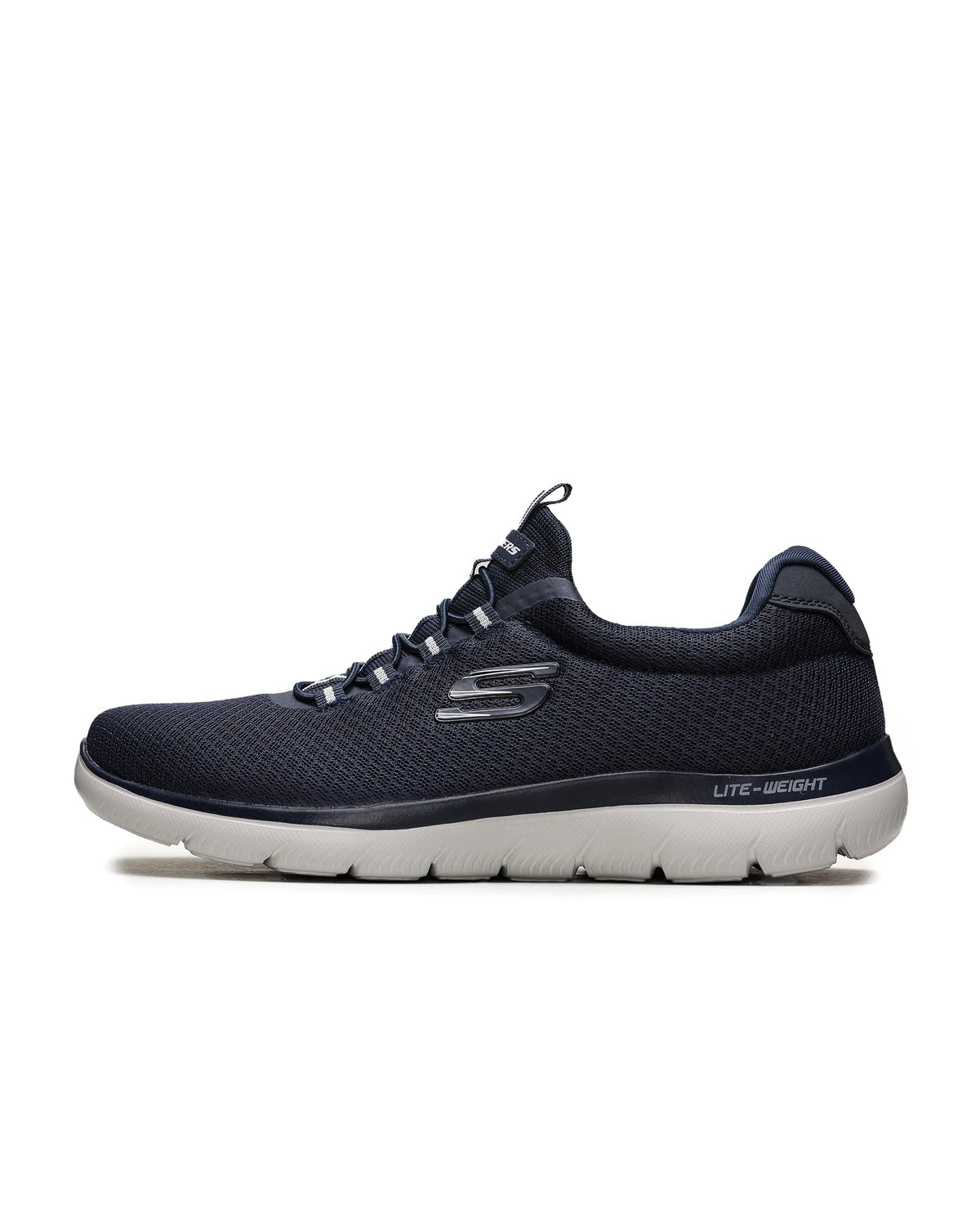 Skechers Men's Summits Sneaker, Navy Mesh Trim, 10.5 UK
