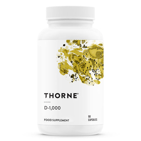 Thorne Vitamin D-1000 - Vitamin D3 Supplement (1,000 IU) for Healthy Bones and Muscles - 90 Capsules