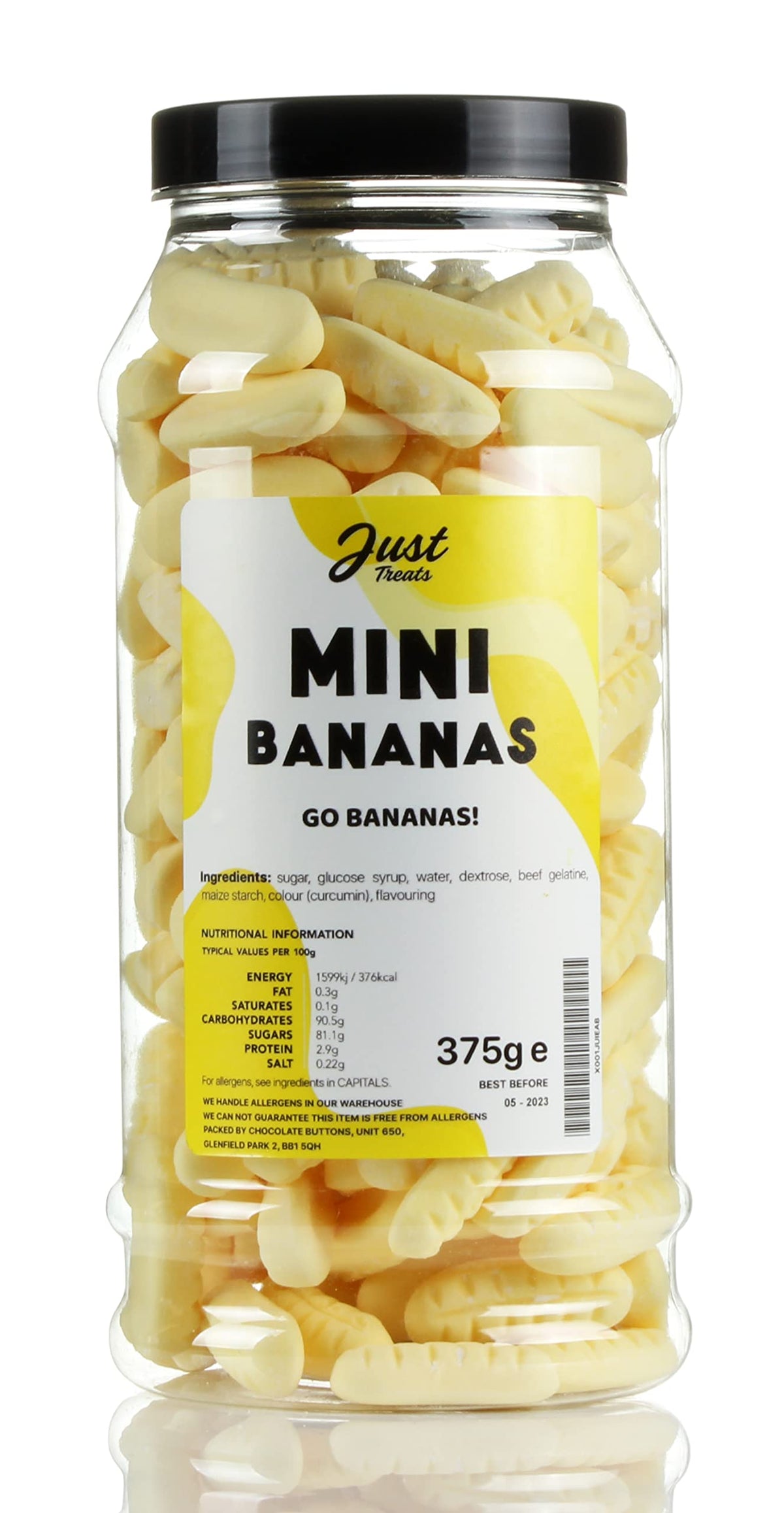 Mini Foam Bananas from Just Treats Gift Jar Collection