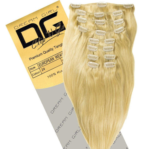 Dream Girl 18 inch Colour 24 Clip On Hair Extensions