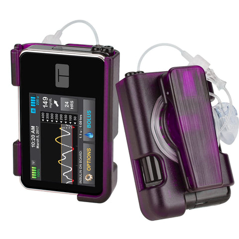 Healvaluefit Tslim x2 Pump Case with Clip, Tandem Tslim Pump Case with 360Â° Rotatable Clip, Tandem Tslim x2 Pump Accessories, Friendly to Screen Protector, Compatible with t:Slim, t:Slim G4 (Purple)