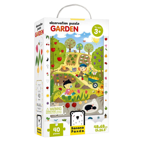 Banana Panda - Observation Puzzle Garden - Jigsaw Puzzle and Learning Activity for Kids Ages 3 Years and Up,Multicolor