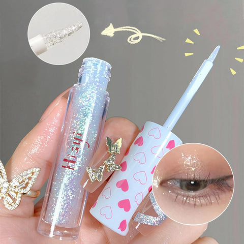 Erinde 6PCS Liquid Glitter Eyeshadow Eyeliner, Korean Makeup Sparkling Shimmer Eye Shadow, Long Lasting, Quick Drying & Pigmented Loose Glitter Glue for Crystals Make Up