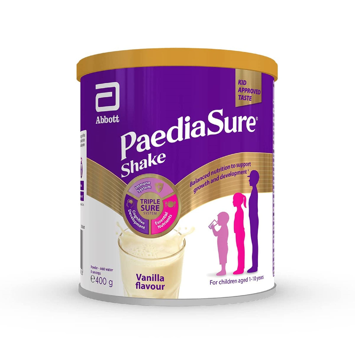 PaediaSure Shake, 400g, Vanilla Balanced Nutritional Supplement Drink, Multivitamin for Kids with Protein, Carbohydrates, Essential Fatty Acids and Minerals to Support Growth and Development