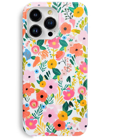 J.west iPhone 13 Pro Max Case 6.7, Soft Shockproof Cute Floral Phone Protective Cover for Women, Garden Flower Pattern Design Slim Fit Anti-Scratch Phone Case for Girl