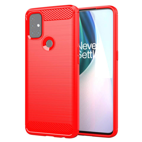 TingYR Case for OnePlus Nord N10 5G, Ultra Slim Flexible TPU Shock Absorption, Anti-Scratch, Premium Flexible Rubber Cover, Cover for OnePlus Nord N10 5G Smartphone.(Red)