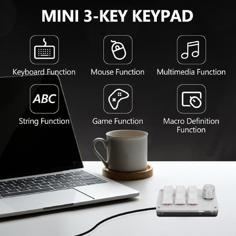 Luqeeg Mini 6 Keys Keypad, USB Mechanical Gaming Keyboard, Mini Macro Mechanical Gaming Keyboard One Key Control Combo for PC Office Work Sheet