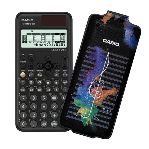 Casio FX-991DE CW ClassWiz Technical Scientific Calculator with Art Case "Music", German Menu Guide (Limited Edition)