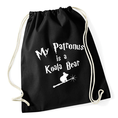 Hippowarehouse My Patronus Is A Koala Bear Drawstring Cotton School Gym Bag 37cm x 46cm, 12 litres