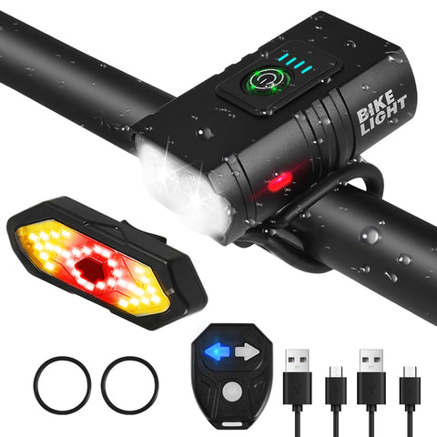 Bike Lights Front And Back, Super Bright 6+5 Light Modes Bicycle Lights Set, USB Rechargeable Mountain Bike Lights, Waterproof Bicycle Headlight and Taillight, LED Cycling lights for Night Riding
