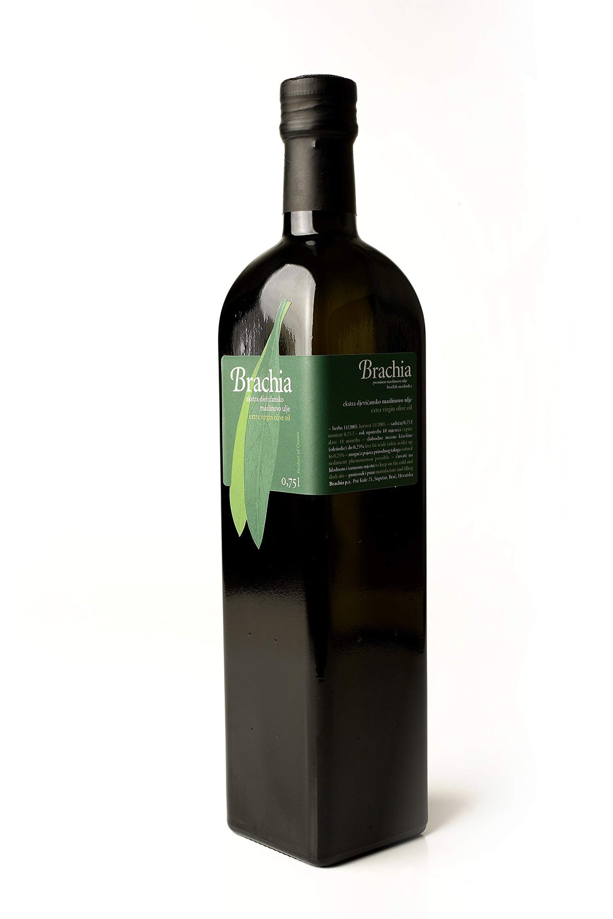 Croatian Premium Brachia Extra Virgin Olive Oil. First Cold-Pressed, Strong and Fruity Flavor, Perfect for Dipping and Drizzling. No Preservatives. Imported from Croatia 0.75L