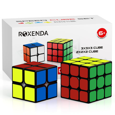 ROXENDA Speed Cube Set, 2X2 3X3 Speed Cube Original Fast Cube with Instruction