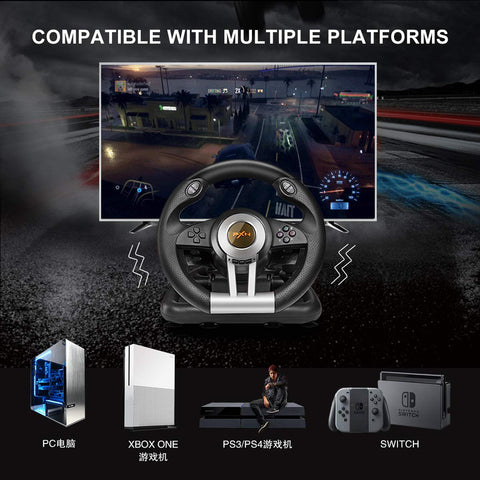 PXN Xbox Steering Wheel V3II 180ÃƒÆ’Ã†â€™ÃƒÂ¢Ã¢â€šÂ¬Ã…Â¡ÃƒÆ’Ã¢â‚¬Å¡Ãƒâ€šÃ‚Â° PC Gaming Racing Wheel Driving Wheel, with Linear Pedals and Racing Paddles for PC, PS4, Xbox One, Xbox Series X|S, Nintendo Switch - Black