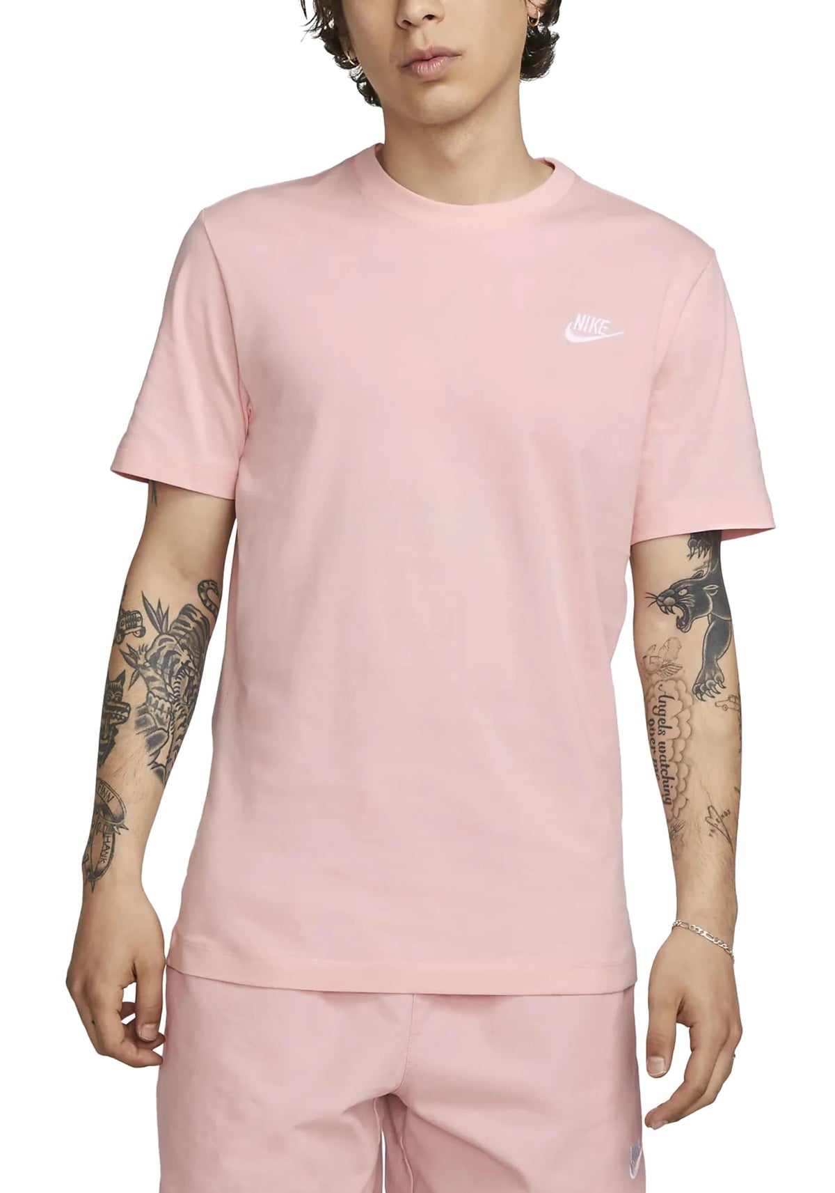 Nike Men's Sportswear Club T-Shirt (US, Alpha, X-Large, Regular, Regular, Pink Bloom)