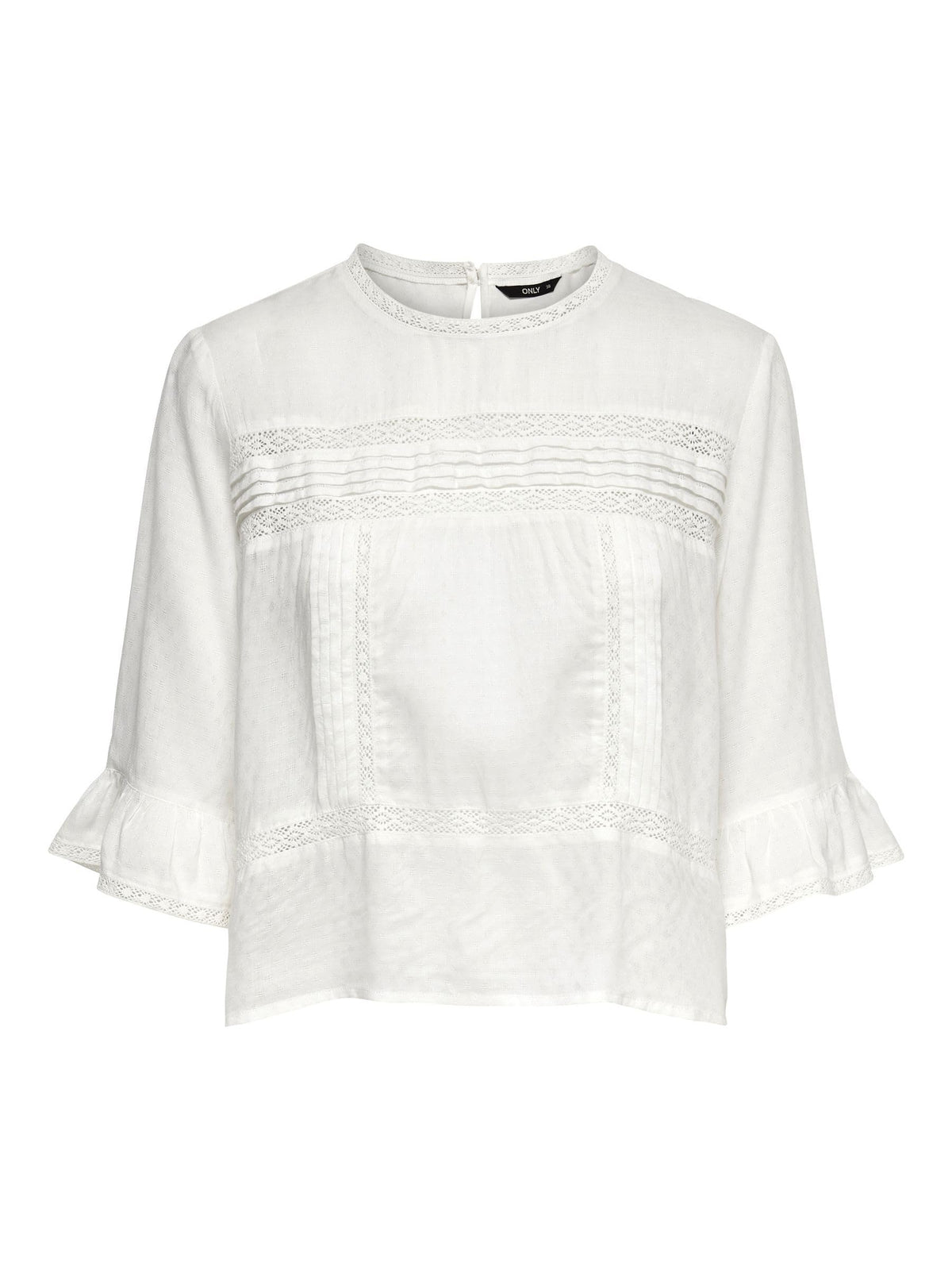 ONLY Women's Onlanemone 3/4 Flaired Top Noos Wvn Blouse, Cloud Dancer, 6 UK