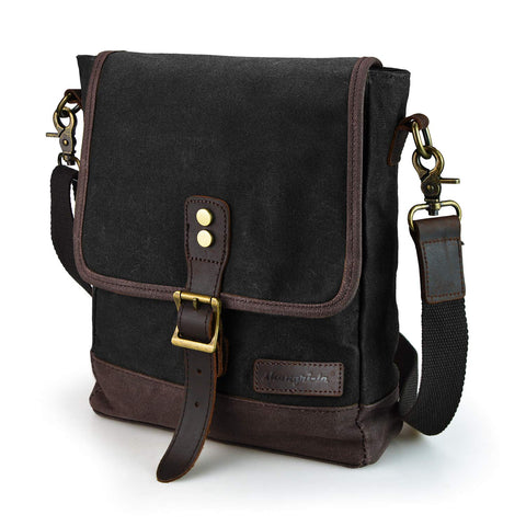 SHANGRI-LA Messenger Bag for Men and Women with Multi-Pockets, Canvas Purse Water Resistant Cross Body Sling Pack, Vintage Shoulder Satchel Bag