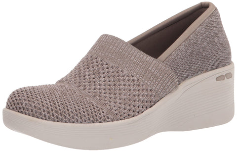 Skechers Women's Comfort Wedge Pump, Dark Taupe, 11