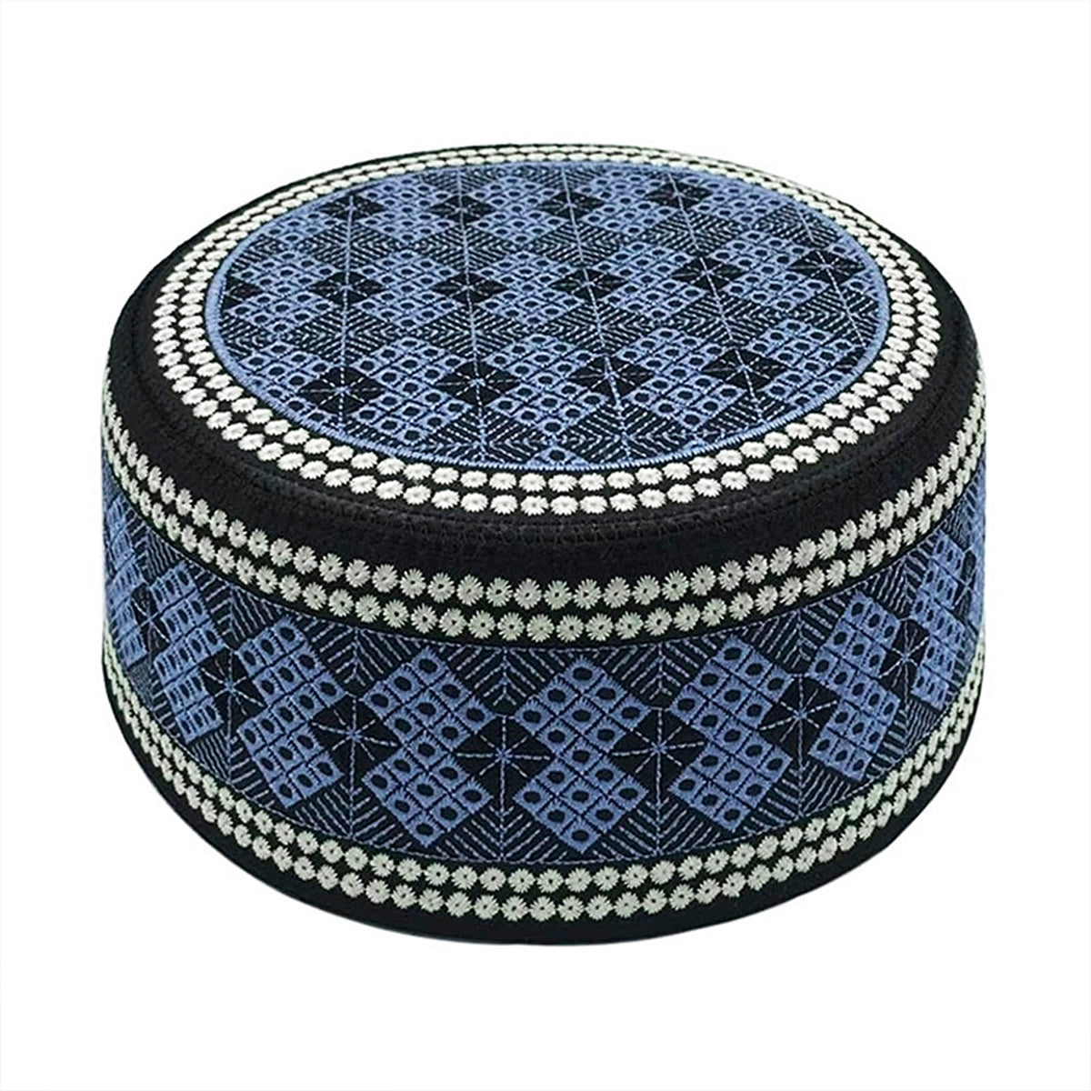 Clobeau Muslim Prayer Hat for Men Islamic Kufi Hat Skull Cap Embroidery Islam Kufi Headware Beanie (US, Alpha, One Size, B)
