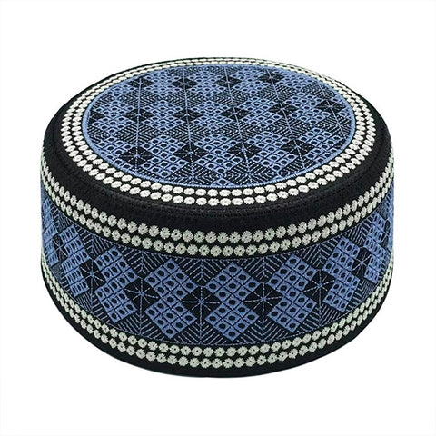 Clobeau Muslim Prayer Hat for Men Islamic Kufi Hat Skull Cap Embroidery Islam Kufi Headware Beanie (US, Alpha, One Size, B)
