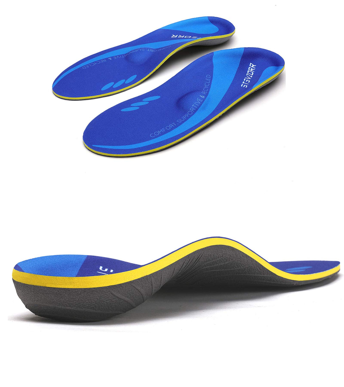 Orthotic Shoe Insoles Original with Arch Support Unisex- Relieve Metatarsal, Arch and Heel Pain(Size:UK-4,Length:9.05",Navy Blue)