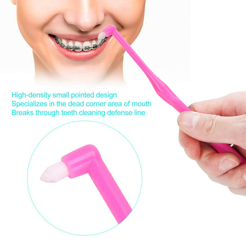 ZJchao 4pcs Dental Toothbrush, Single-Head Toothbrushes for Teeth Braces, Soft Small Head Floss Interdental Cleaners Toothbrush