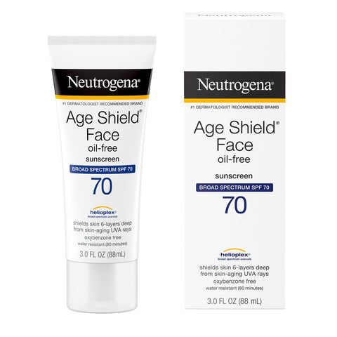 Neutrogena Age Shield Anti-Oxidant Face Lotion Sunscreen with Broad Spectrum SPF 70, Oil-Free & Non-Comedogenic Moisturizing Sunscreen to Prevent Signs of Aging, 3 fl. oz