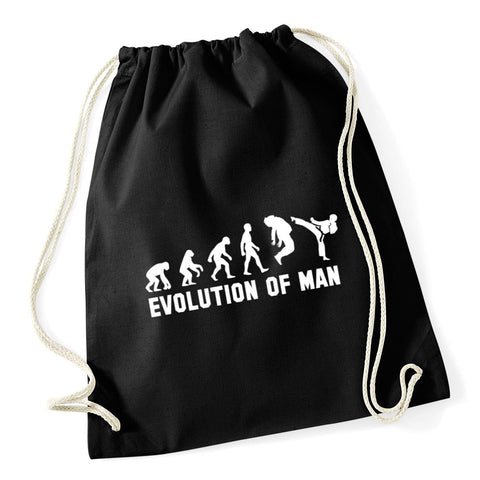HippoWarehouse Evolution Of Man Karate Drawstring Cotton School Gym Kid Bag Sack 37cm x 46cm, 12 litres