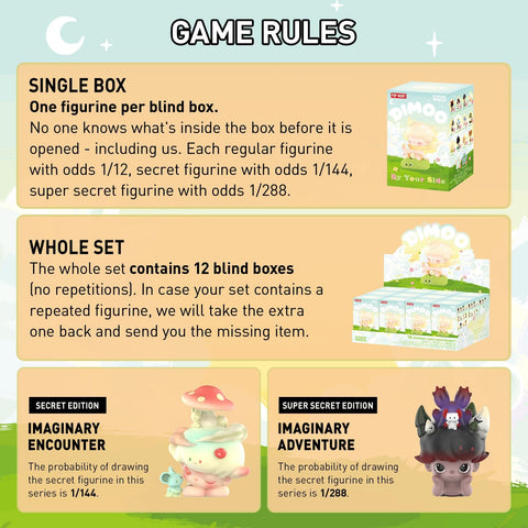 POP MART DIMOO by Your Side Series Figures, DIMOO Blind Box Figures, Random Design Action Figures Collectible Toys Home Decorations, Holiday Birthday Gifts, Single Box