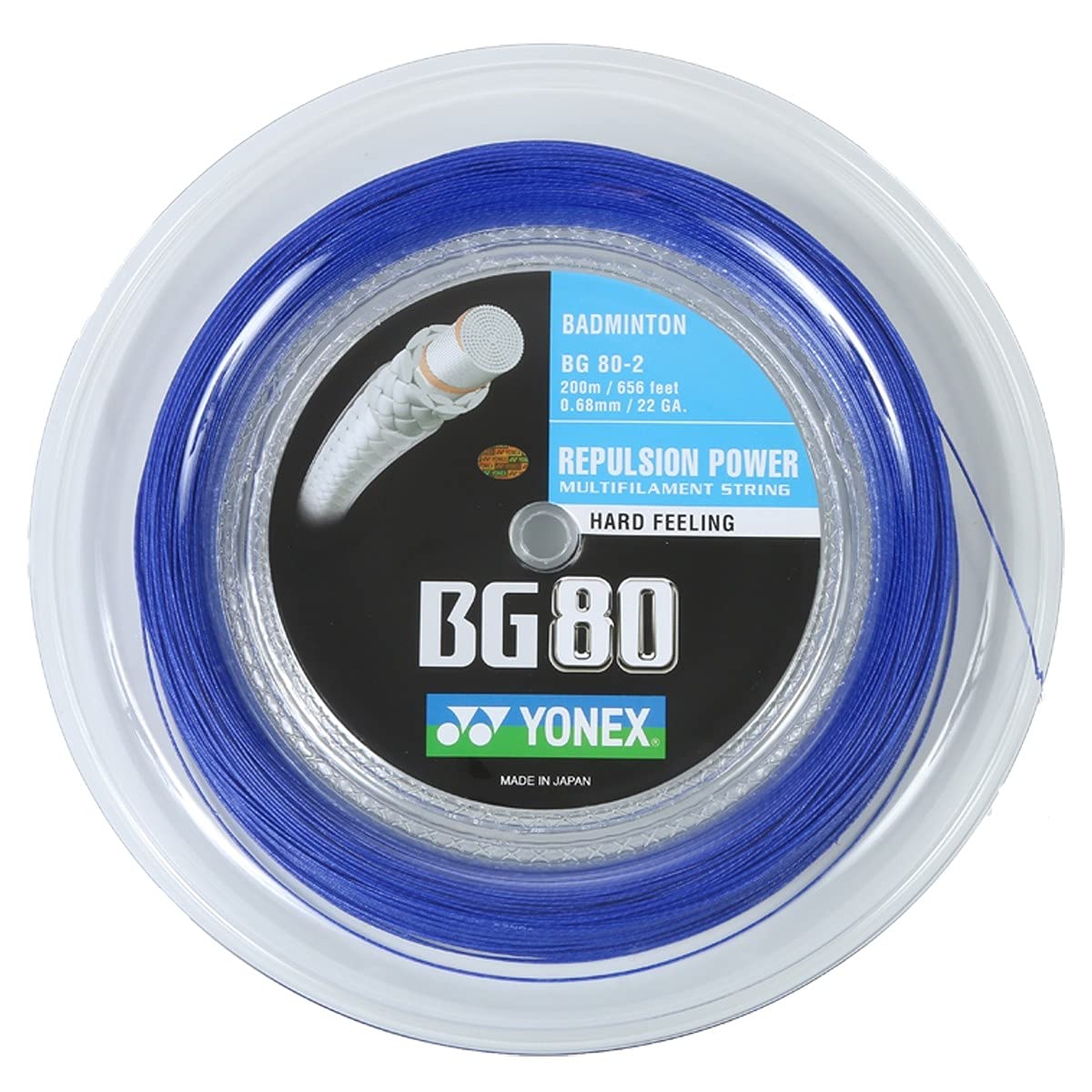 YONEX BG 80 200m Racquet Strings (Royal Blue)