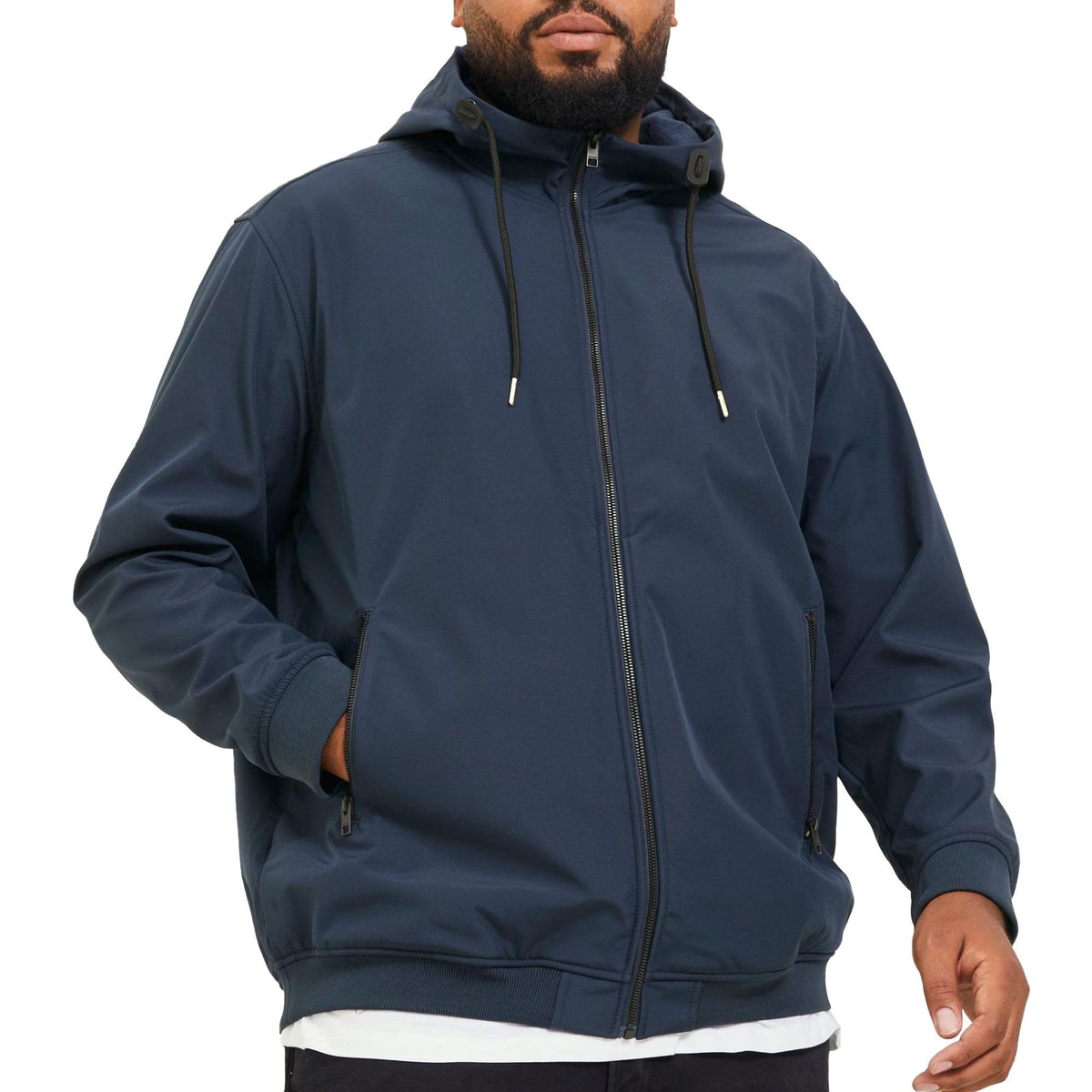 JACK & JONES Mens Faux Suede Bomber Jackets Midweight Cognac XL