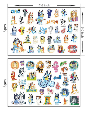 Generic 10 Sheets Blue Temporary Tattoos for Kids, Children's Temporary Tattoo Toys, DIY Sticker Arts, Birthday Party Supplies Decorations Party Favors