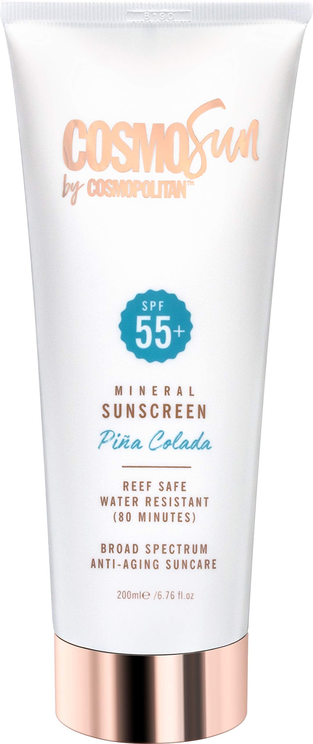 CosmoSun by Cosmopolitan SPF 55+ Mineral Sunscreen - Broad Spectrum, Reef Safe, Water Resistant Formula 6.76oz.