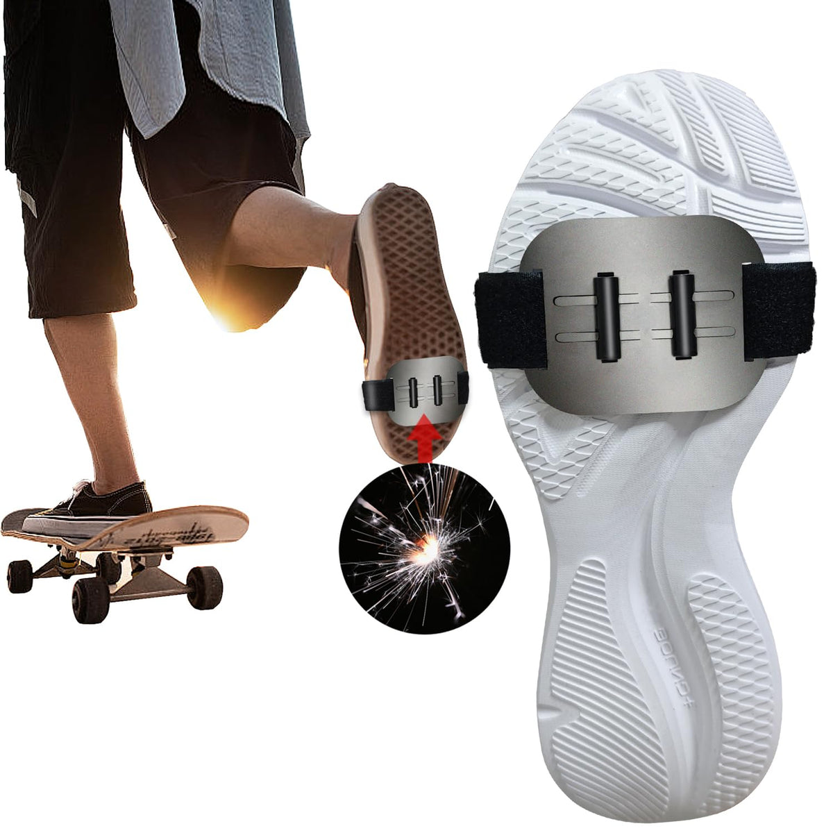 FANDEHUA Sparking Flint Pads for Skateboards, Motorcycles & Bicycles: Essential Skateboard Accessories, Bike Pack Tools,Bike Pack Accessories,Sole Flint,Shoe Sparks (Tape)