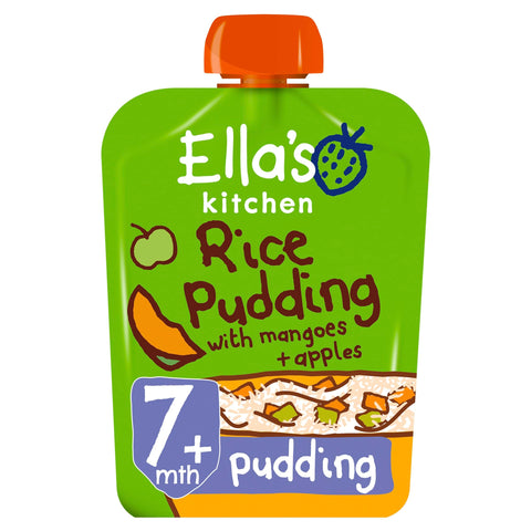 Ellas Kitchen Organic Really Yummy Rice Pudding with Mangoes and Apples Stage 2 from 7 Months 80 g (Pack of 6)
